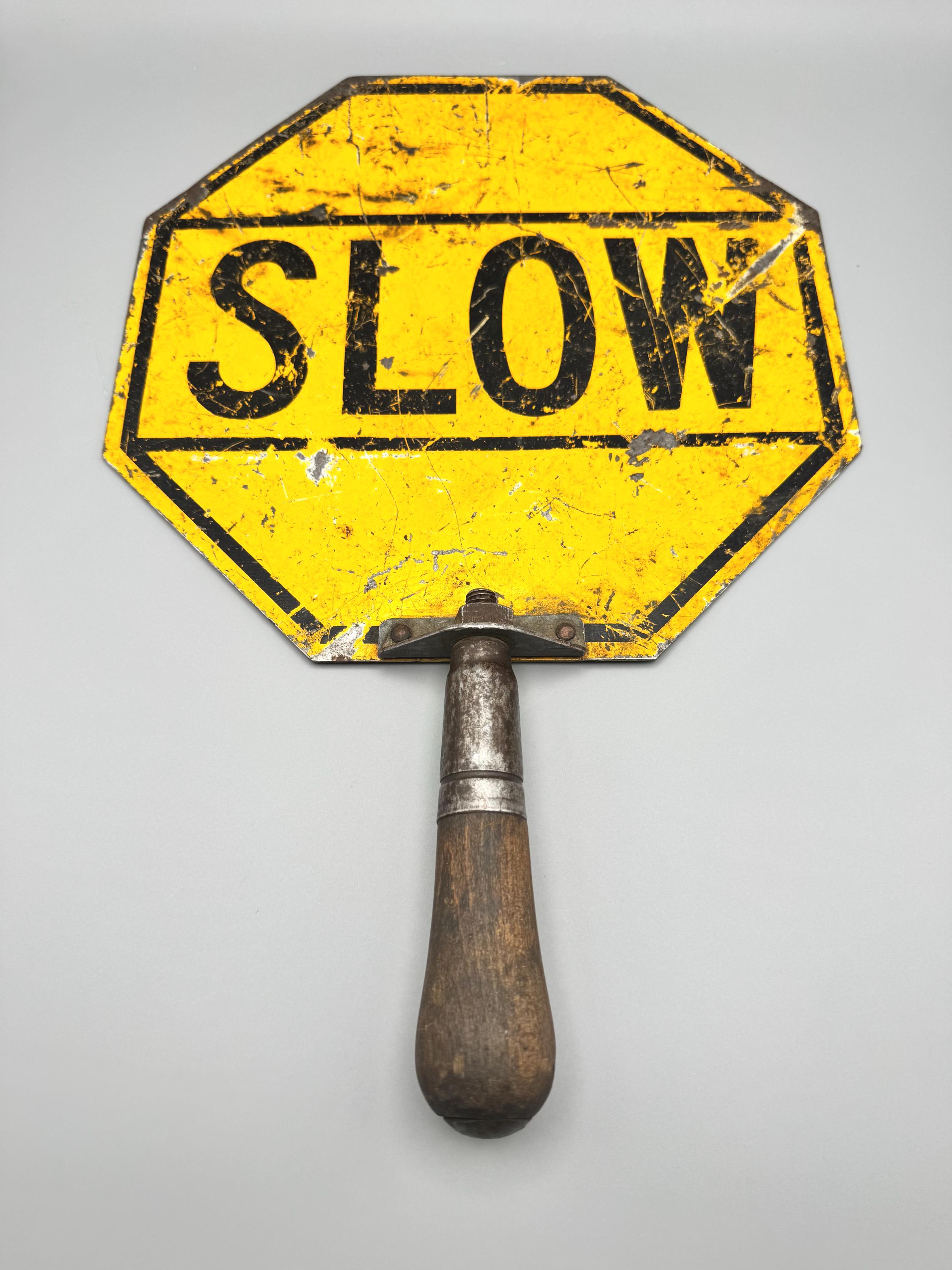 slow ロードサイン Vintage Traffic Sign Slow - Etsy