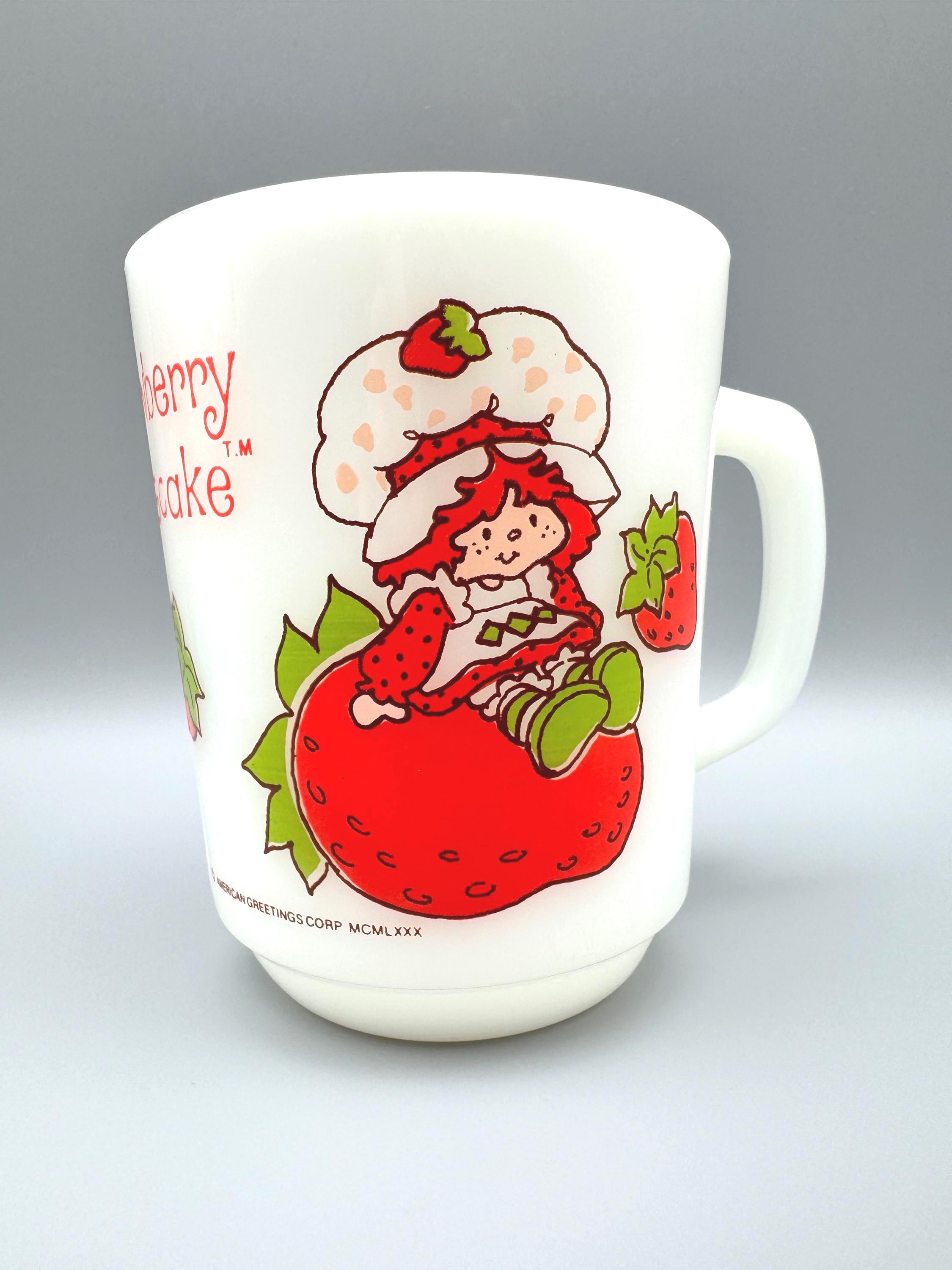 Strawberry Shortcake ミルクガラス マグカップ＆ボウル Strawberry Shortcake Mug Milk Glass - Etsy