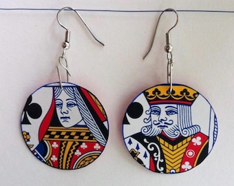 Upcycled Spielkarten Ohrringe: UNO, Monopoly, Resin Schmuck