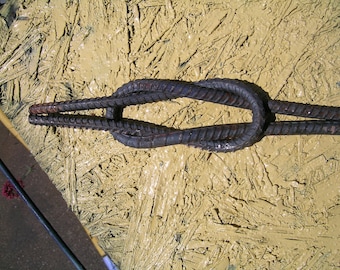3/8" rebar square knot use for metal art or brackets for a shelf or ?????  2 KNOTS