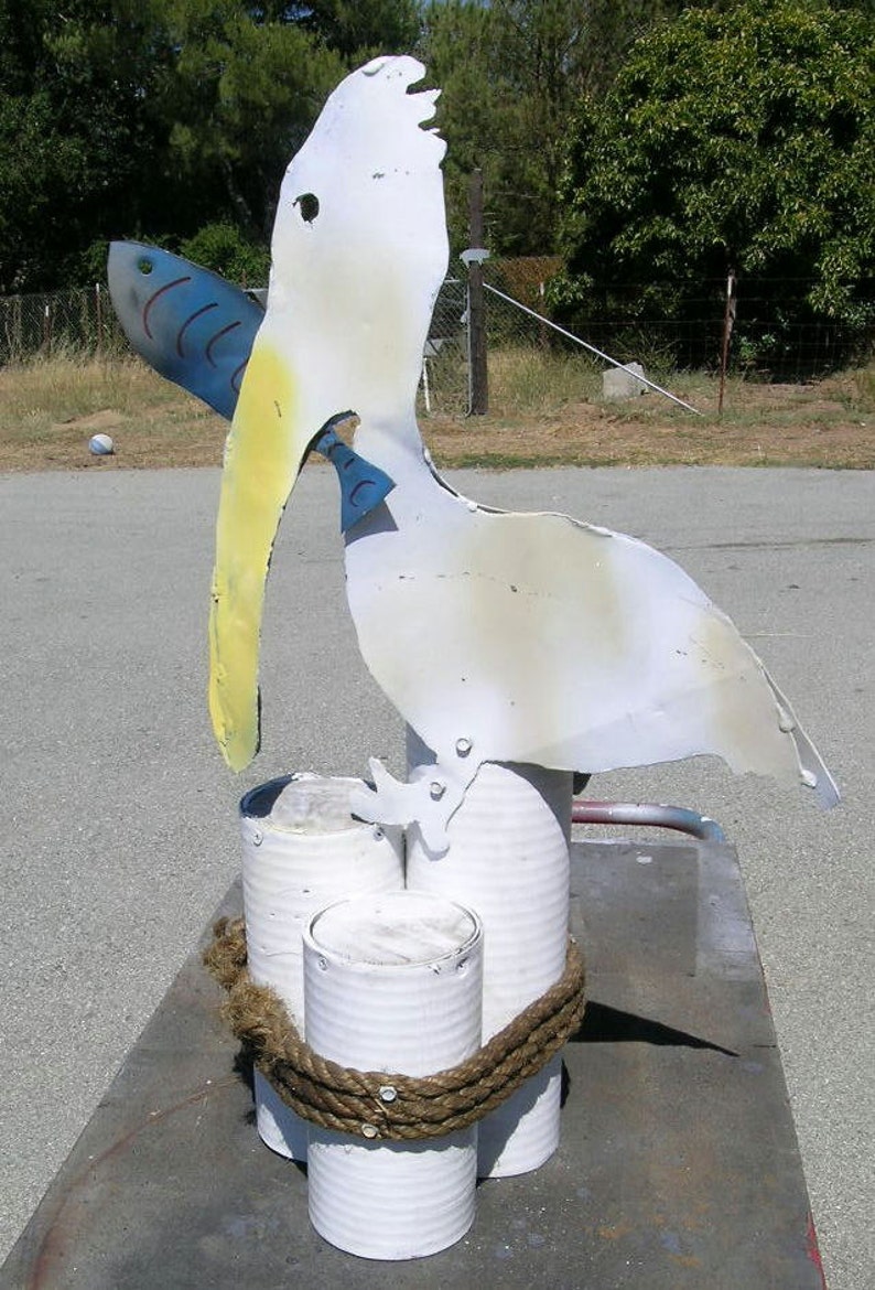Pelican on Pilings Metal & Pvc Pipe Yard Art Home Office Boat Etsy