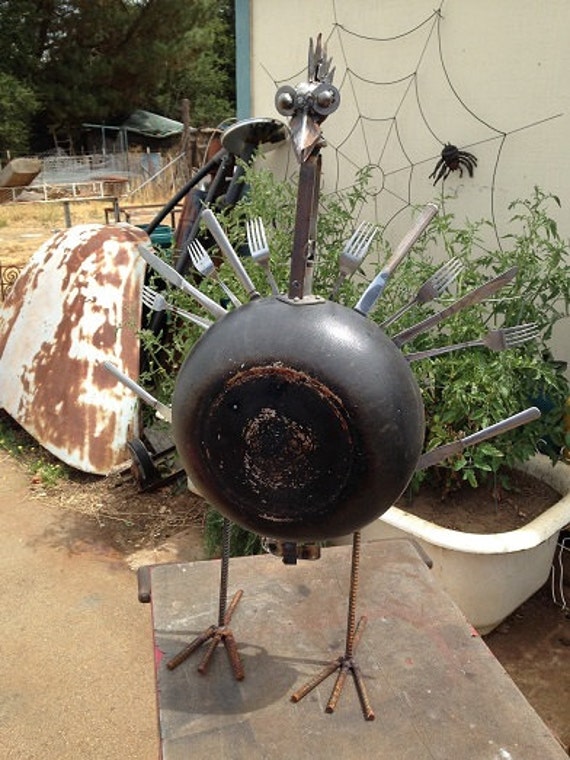 METAL CHICKEN / TURKEY Recycled Welded Metal Art Yard Art Etsy