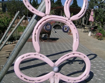 Hand made horse shoe rabbit approx. 12x12