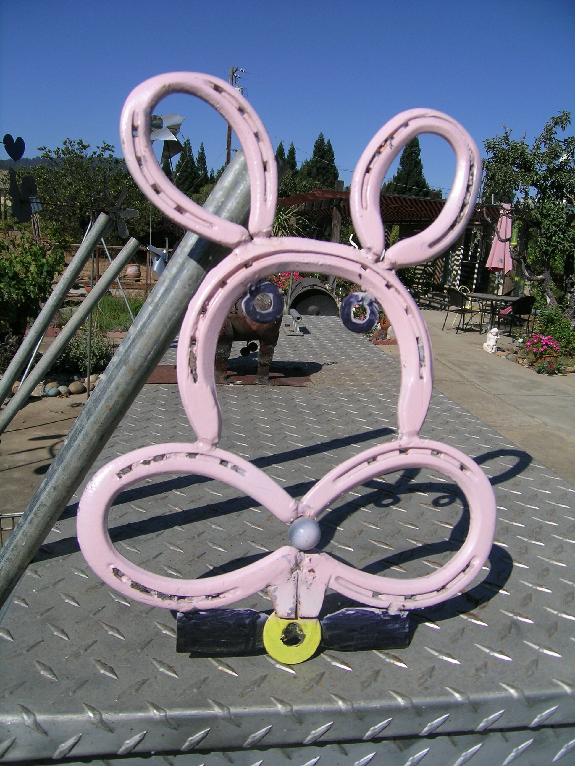 小物 ALZUNI 00s sv950 rabbit horseshoe concho Hand Made Horse Shoe Rabbit Approx. 12x12 - Etsy