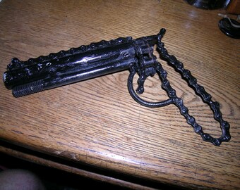 home made pistol from bike chain metal art full size or any size you like
