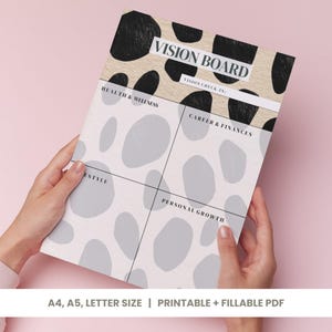 Trend Vision Board | Printable & Interactive Vision Board Template | Digital Vision Board| Goals | Instant Download | A4, A5, Letter, Size