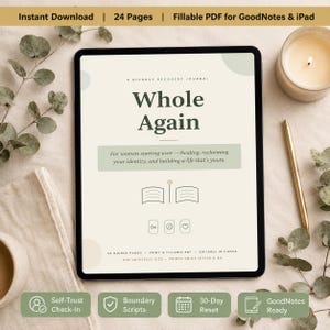 Divorce Recovery Journal for Women | 24 Page Printable & Editable Canva Template | Fillable PDF GoodNotes iPad | Healing Workbook