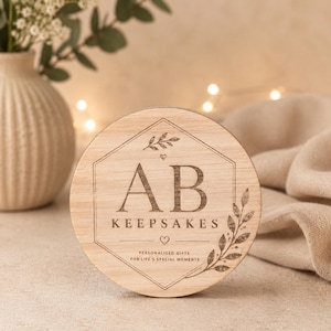 Personalised Wooden Logo Disc | Custom Engraved Business Sign | Oak ...