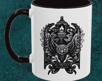 Tattoo Style Eule Becher, Notebook Doodle Art Kaffeetasse