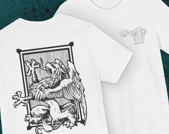 Wizard Griffin Shirt | Dark Fantasy Ink Drawing Tattoo Art Tee