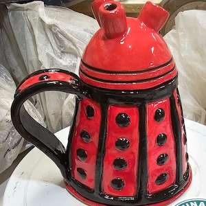 Coffee Tea Mug with Cover Dalek- handmade to order