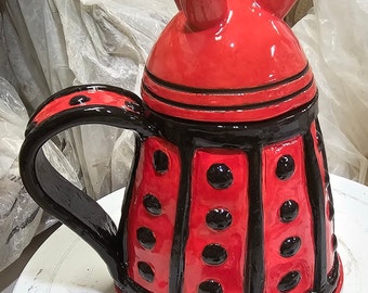 Coffee Tea Mug with Cover Dalek- handmade to order