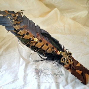 Pagan Smudge Feather Gift Set Hand Crafted Wiccan style Dish and Stick Included choose your smudge!
