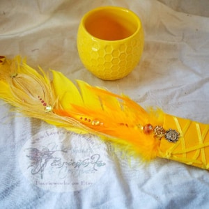 Pagan Smudge Feather Gift Set Hand Crafted Wiccan style Dish and Stick Included choose your smudge!