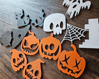 2" HALLOWEEN PAINTED 1/8 Draftboard Cut-Outs Halloween Miniatures 1/8" 3.175 mm DRAFTBOARD