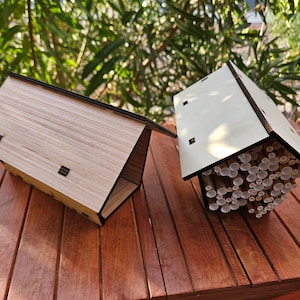 Bijenhuis Native Bee Hotel Bijendoos ~ Bijontwerp ~ DIY ~ ONGEVERFD/ONGEMONTEERD Kies je ontwerp