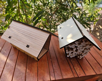 Bee House Native Bee Hotel Bee Box ~ Bee Design  ~ DIY ~ UNPAINTED/UNASSEMBLED Choose Your Design