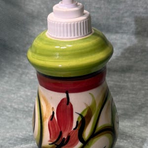 Vintage Gail Pittman Honeysuckle Hand-Painted Ceramic Soap Dispenser (2001)