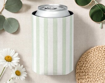 Funda para bebidas de neopreno con rayas verticales verde menta