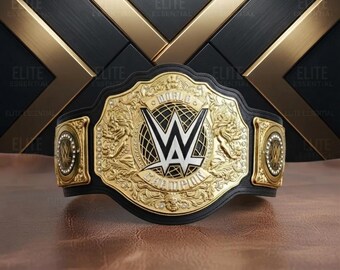WWE World Championship Replica  Belt – Custom Adult Size Brass Plates & Real Cowhide Leather Strap