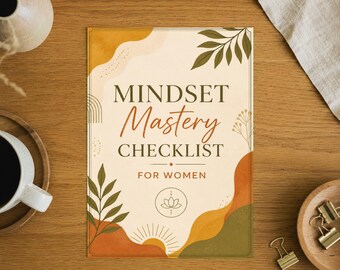 Registro diario de hábitos de bienestar, plantilla imprimible para dominar la mentalidad, registro de crecimiento personal para mujeres, plantillas imprimibles para objetivos de vida.