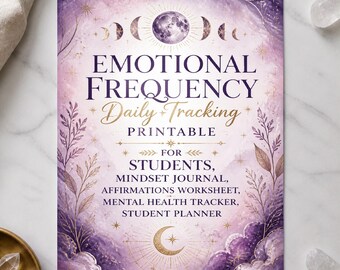 Diario de afirmaciones, registro de frecuencia emocional para estudiantes, diario de mentalidad, hoja de trabajo de afirmaciones (descarga digital)
