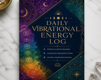 Cuaderno de trabajo de astrología, imprimible para la vida energética diaria, registro de chakras y seguimiento astrológico, cuaderno de trabajo de frecuencia vibracional