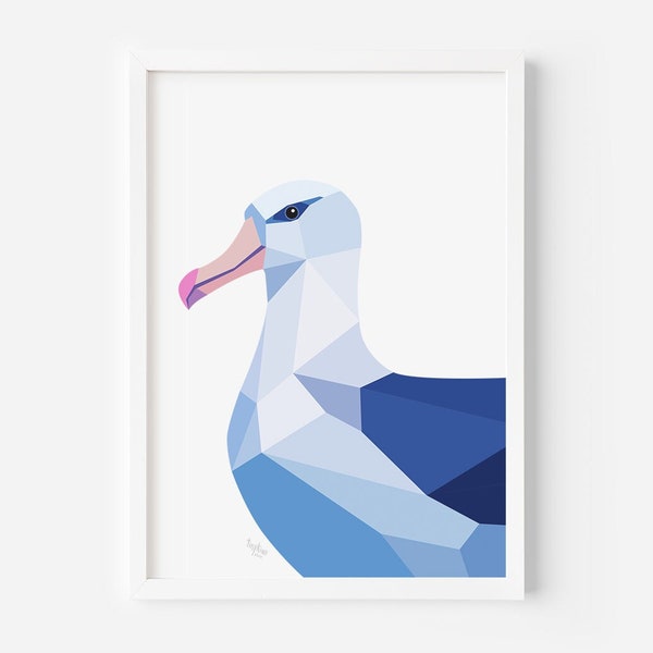 Albatross Print | New Zealand Birds | Albatross Illustration | Ocean Wildlife | Kiwi Postcards | New Zealand Animals | Kiwi Made | Beach Art