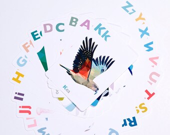 Alphabet cards, abc flash cards, New Zealand ABC cards, New Zealand alphabet cards, Kiwi abc, New Zealand birds, Classroom art, Kiwiana abc