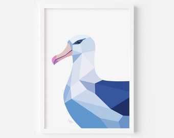Albatross Print | New Zealand Birds | Albatross Illustration | Ocean Wildlife | Kiwi Postcards | New Zealand Animals | Kiwi Made | Beach Art