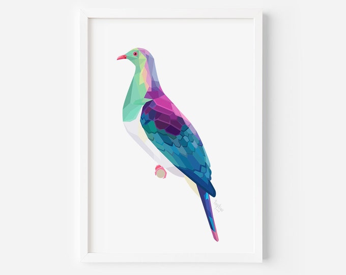 Kereru Print | New Zealand Art | Kereru Painting | New Zealand Kereru | New Zealand Wall Art | New Zealand Birds | Kiwiana | Kiwi Home Decor