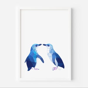 Little Blue Penguin Print - Penguin Illustration - Penguin Art - New Zealand Penguin - Kiwi Art - New Zealand Birds - Kiwiana - Penguin Pair