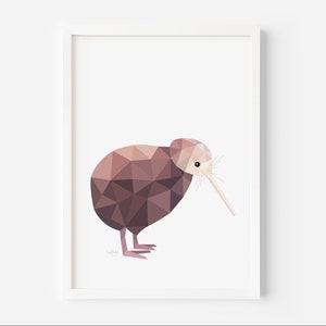 Kiwi Print - Kiwi Illustration - Kiwi Art - New Zealand Kiwi - Geometric Kiwi - New Zealand Art - Kiwiana Art - New Zealand Gift - Kiwi Bird