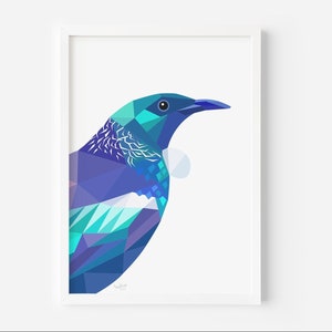 Tui Print - Native New Zealand Birds - Art Print - Bird Illustration - Kiwi Art - New Zealand Wall Art - Kiwiana - New Zealand Wildlife