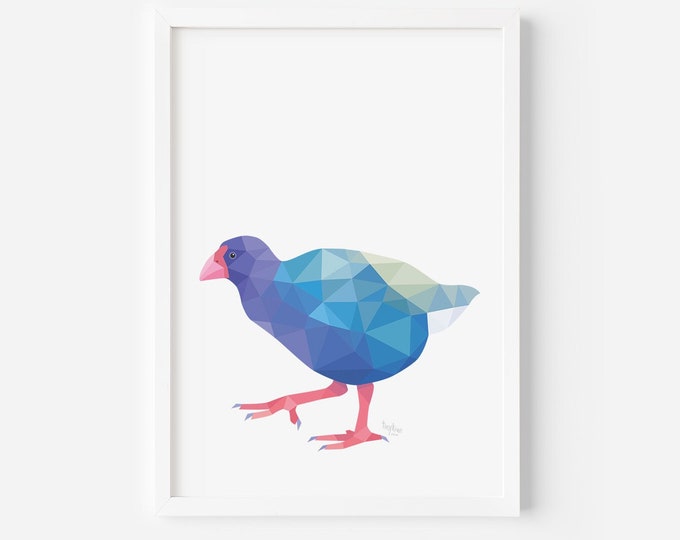 Takahe Print | Takahe | Illustration | Takahe Poster | Takahe Art | Kiwi Art | New Zealand Birds | New Zealand Gift | New Zealand Home Art