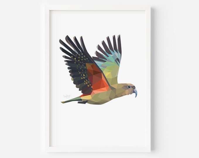 Kea Print - Kea Art - New Zealand Bird - Kea Bird - Kiwiana Art - New Zealand Gift - New Zealand Postcard - New Zealand Wildlife - Kiwi Bird