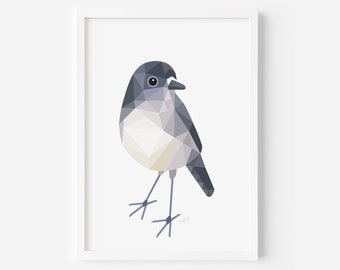 Robin Print | New Zealand Robin | New Zealand Birds | Toutouwai | North Island Robin | Kiwi Home | Kiwi Birds | Kiwiana Gift | Aotearoa Art