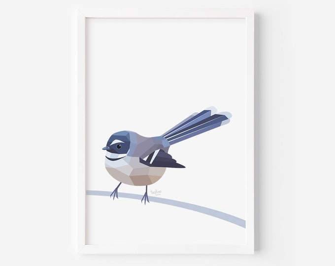 Fantail Print - Piwakawaka - New Zealand Birds - New Zealand Gift - Kiwiana - New Zealand Decor - Kiwi Art - New Zealand Art - Fantail Art