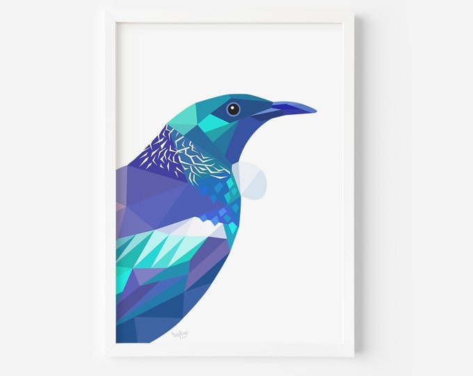 Tui Print - Native New Zealand Birds - Art Print - Bird Illustration - Kiwi Art - New Zealand Wall Art - Kiwiana - New Zealand Wildlife