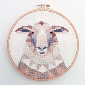 Cross stitch pattern, Sheep cross stitch, Animal cross stitch, New Zealand art, New Zealand cross stitch, Kiwi cross stitch, Sheep art image 1