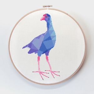 Pukeko Kreuzstich, Kreuzstich Stickmuster, Kreuzstich Stickmuster, Kiwi Kreuzstich, Neuseeland Kreuzstich, Kreuzstich Stickmuster, Kiwi Kreuzstich, Neuseeland Kreuzstich