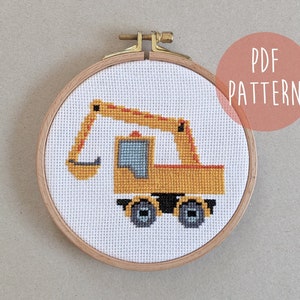 Digger Cross Stitch Pattern: Easy Beginner Project (PDF)