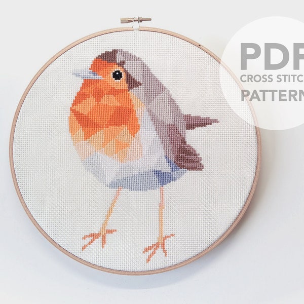 Cross stitch pattern, Robin cross stitch, Cute cross stitch, Minimal cross stitch, Beginners cross stitch, Poly cross stitch, Robin art