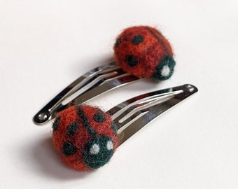 Felt ladybird hair clips - Hair clips - Cut hair accessories- Insect hair clips - Cute hair clips - Ladybird hair accessories - Ladybirds