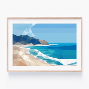 Minimal Print | Minimal landscape | New Zealand Landscape | New Zealand Artist | Beach Art | Ocean art | Sea art | Bach art | Holiday home