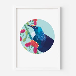 Tui - Native New Zealand Birds - Art Print - Bird Illustration - Kiwi Art - NZ Art - New Zealand Wall Art - Kiwiana - New Zealand Painting
