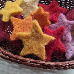 Christmas decor, Star decor, Felt stars, Christmas tree decor, Needle felted stars, Waldorf Christmas decor,  Wool felt stars, Wool stars