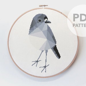 Cross stitch pattern, Robin cross stitch, New Zealand birds, Cross stitch PDF, Cross stitch art, Geometric cross stitch, Robin embroidery
