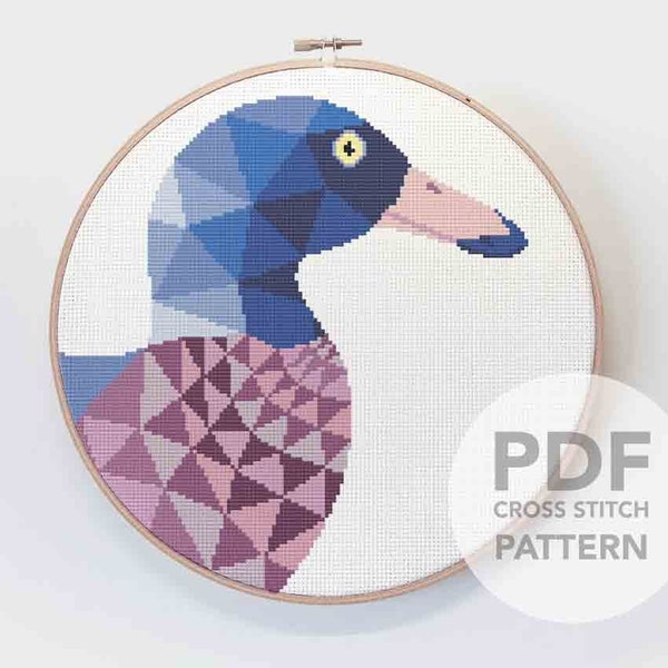 Cross stitch pattern, Duck cross stitch, Whio art, New Zealand cross stitch, Kiwi cross stitch, Kiwi art, New Zealand wildlife, Blue duck