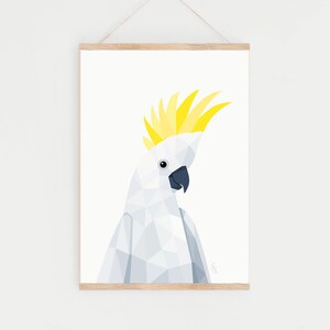 Cockatoo print, Cockatoo illustration, Cockatoo wall art, Australian birds, Bird art, Cockatoo art, Geometric print, Australian wildlife